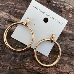 White House Black Market Shiny Gold Circle Earrings